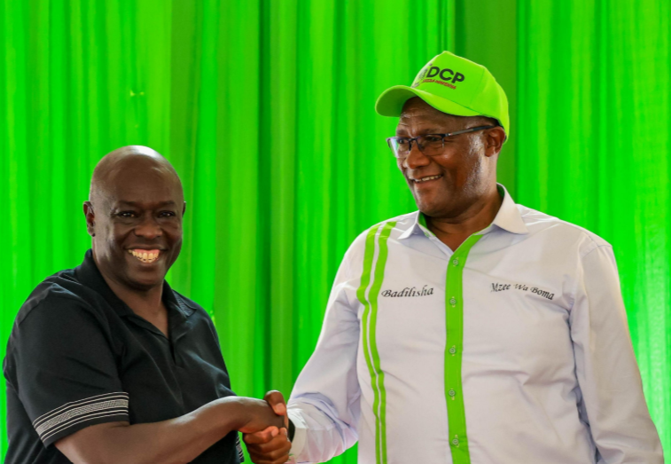 A file photo of ex-DP Rigathi Gachagua and Nyandarua Governor Kiarie Badilisha.